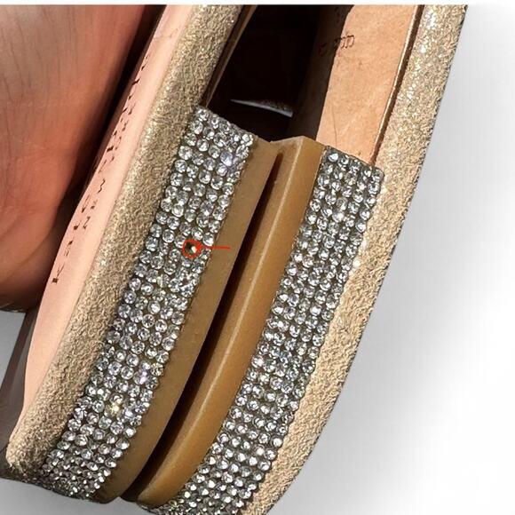 2/$25 Kate Spade Gold Shimmer Sandals Slides Fairycore Embellished Soft Girl 7.5 - Picture 11 of 12